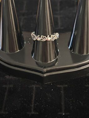 Sterling Silver Heart Link Band Ring - Women Jewelry Size 7 NWOT